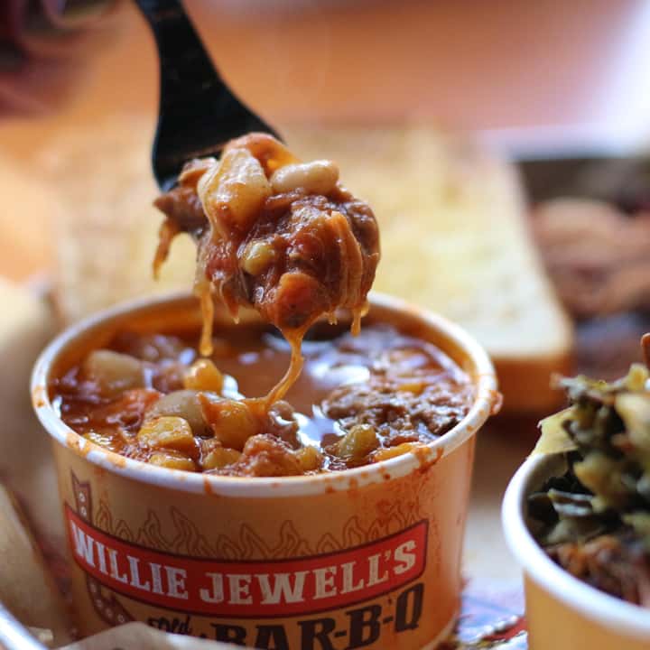 Brunswick Stew recipe served on a plate, by Willie Jewell's Old School Bar-B-Q Brunswick Stew recipe served on a plate, by Willie Jewell's Old School Bar-B-Q