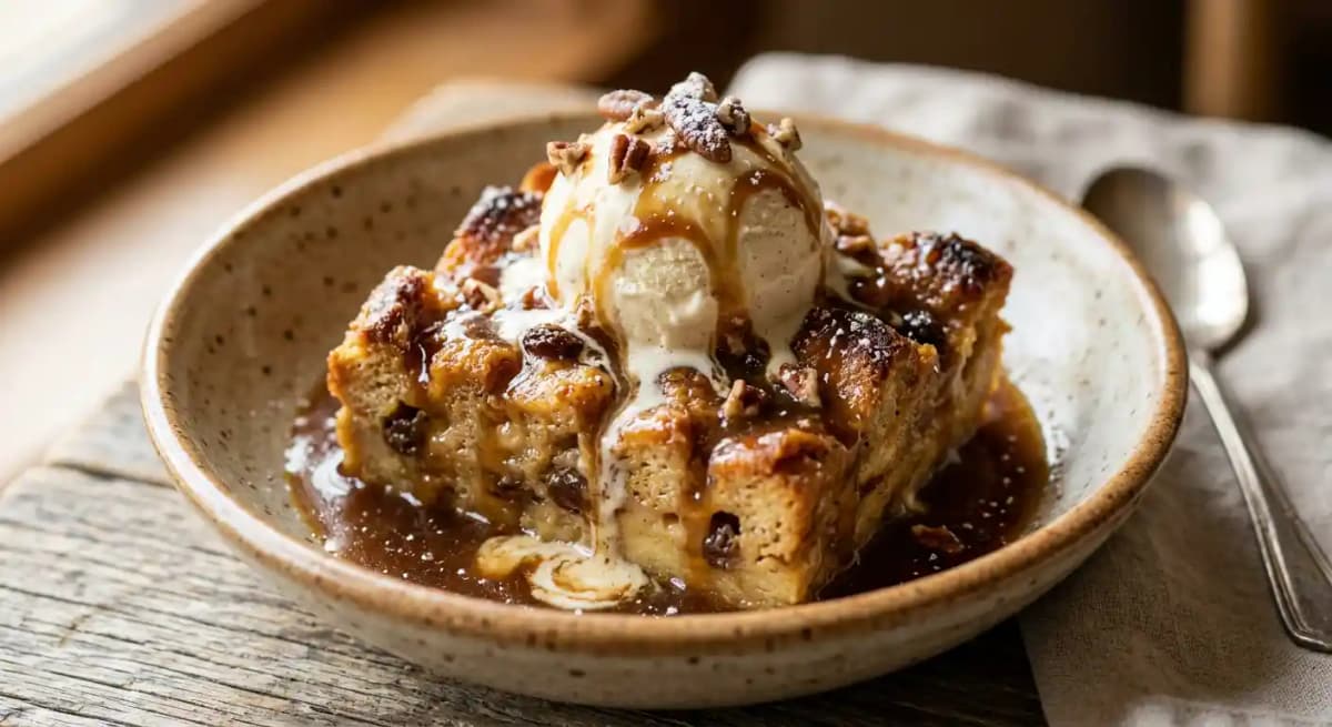 Bread Pudding a la Mode