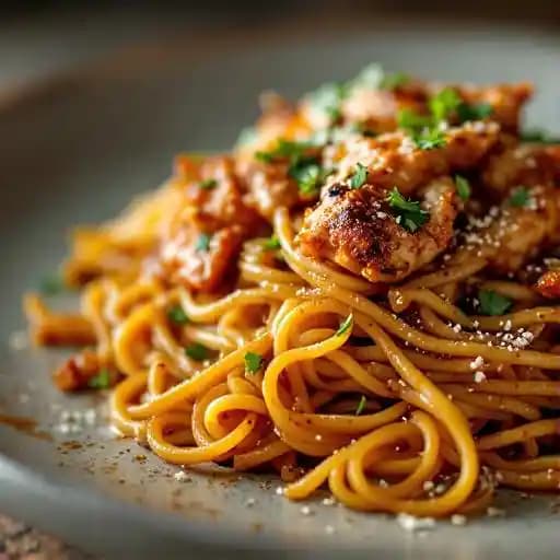 GEMELLI W/GARLIC CHILI SAUCE & CHICKEN CONFIT