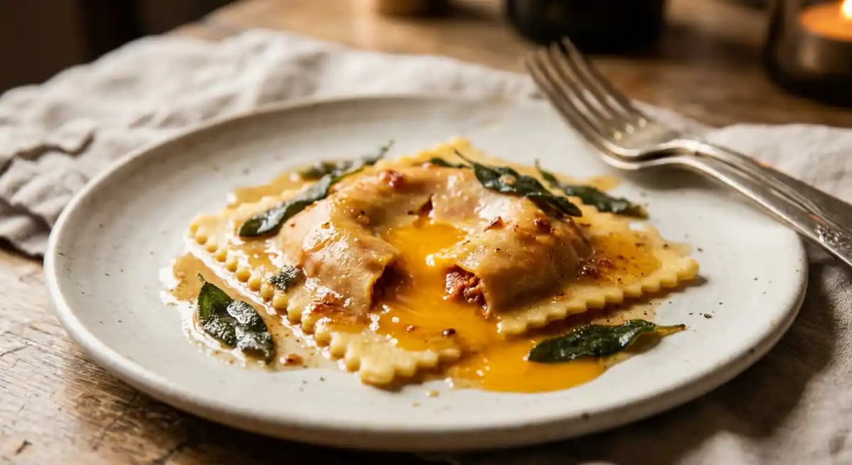 'NDUJA EGG RAVIOLO*