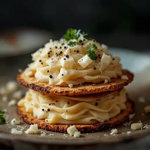 Cacio e Pepe Stacked Tostadas