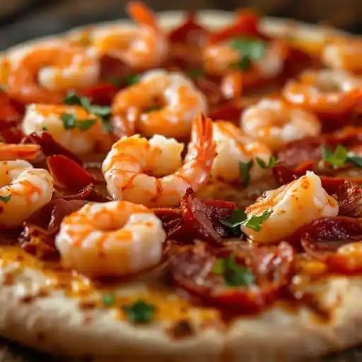 Salami / Pepperoni / Baby Shrimp / Sun-Dried Tomatoes Pizza