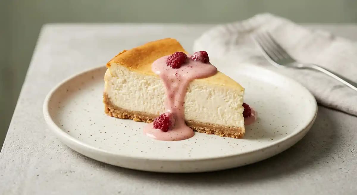 New York Style W/Raspberry Creme Anglaise
