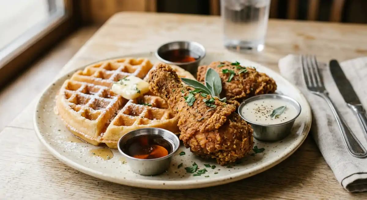 ANDY’S WORLD FAMOUS SAGE FRIED CHICKEN & WAFFLES