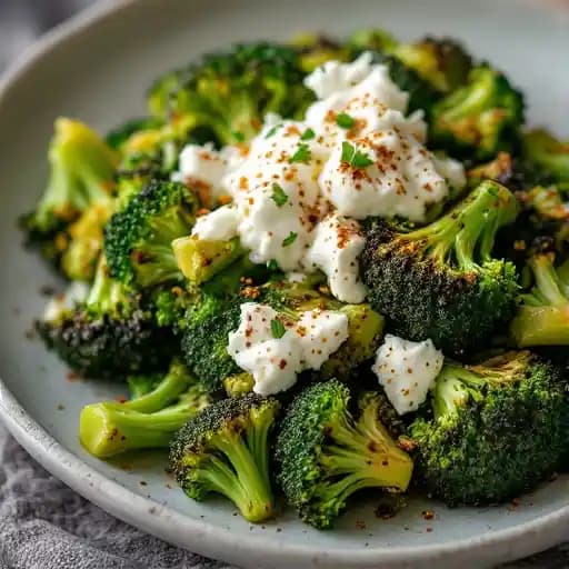 Grilled broccoli with whipped feta and toasted cumin