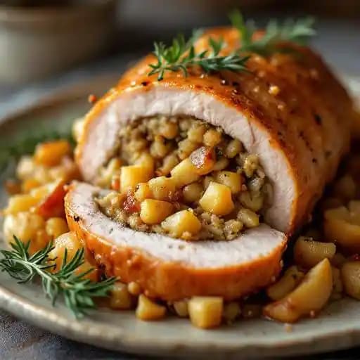 Loin of Pork with a Brandied Apple Stuffing