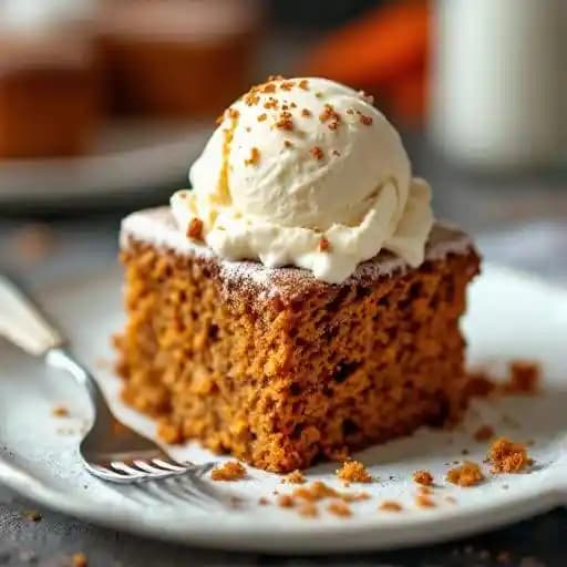 Carrot Cake with Vanilla Ice Cream