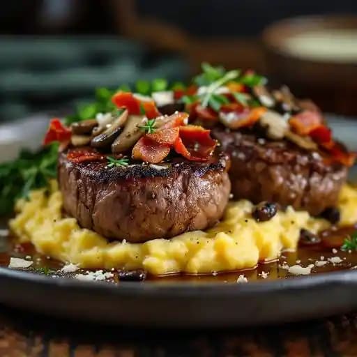 Twin filet mignon beef tournedos