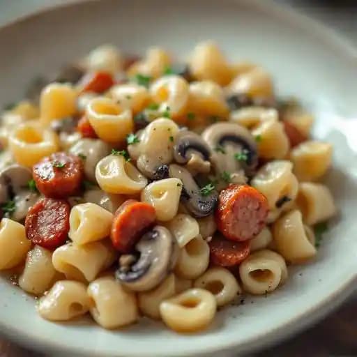 Orecchiette con Salsiccia e Funghi