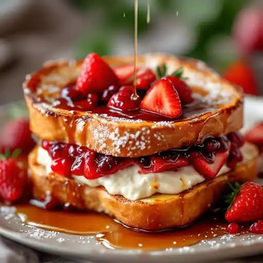 Strawberry Cream Cheese Stuffed French Toast