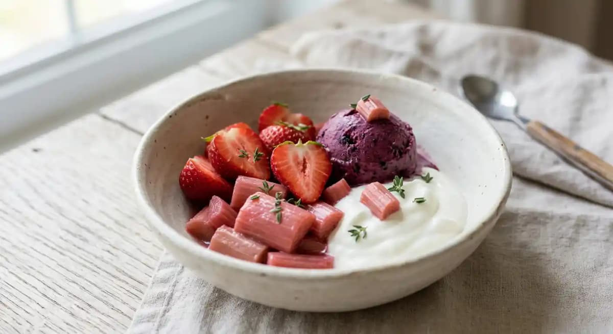 Fraise, rhubarbe