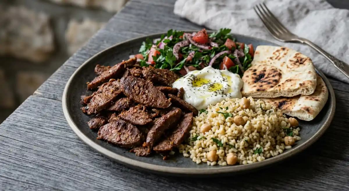 Sujuk shawarma plate