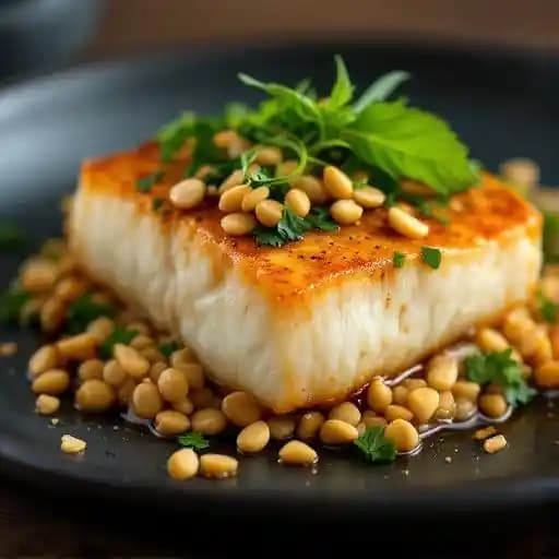 Peanut & Fresh Herbs Sea Bass