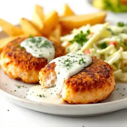 Salmon Cakes with Lemon Dill Sauce