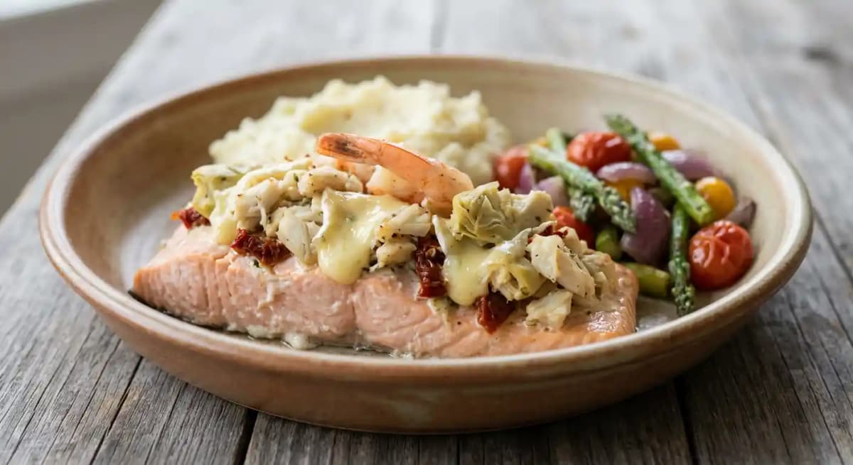 Crab and Shrimp Stuffed Salmon