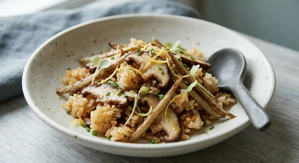 Mushroom Crispy Rice