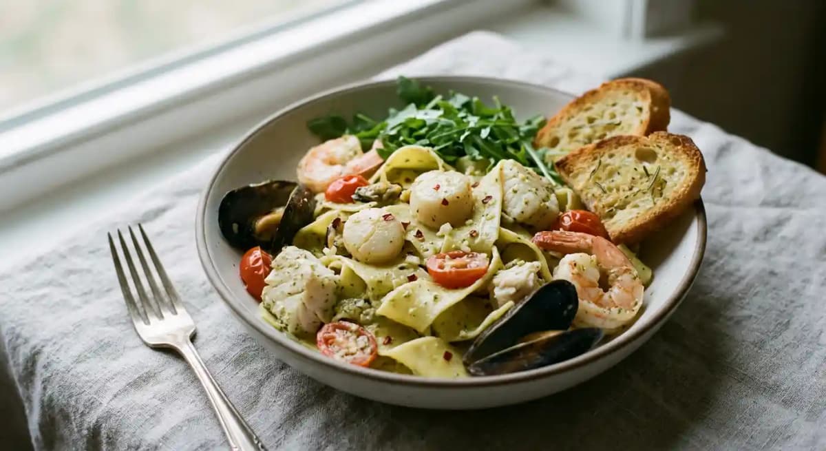 seafood pappardelle pasta