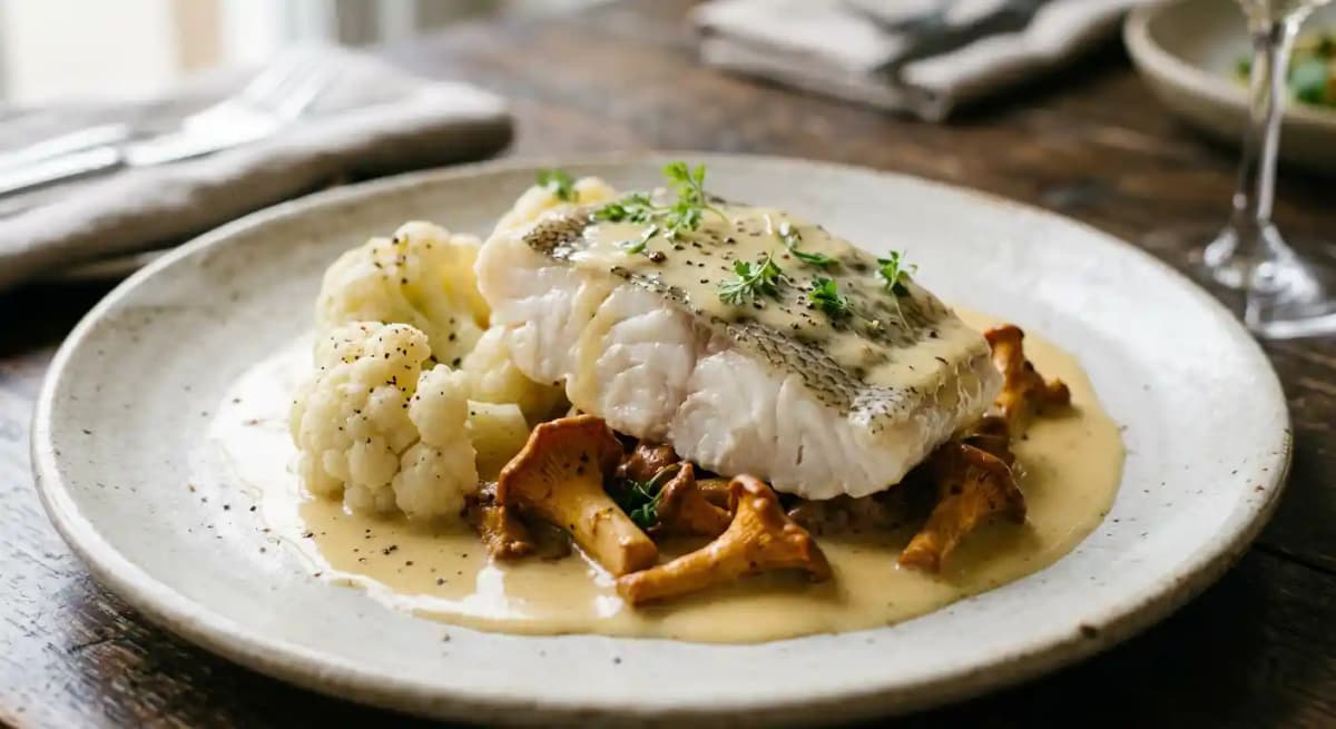 Steamed Cornish turbot