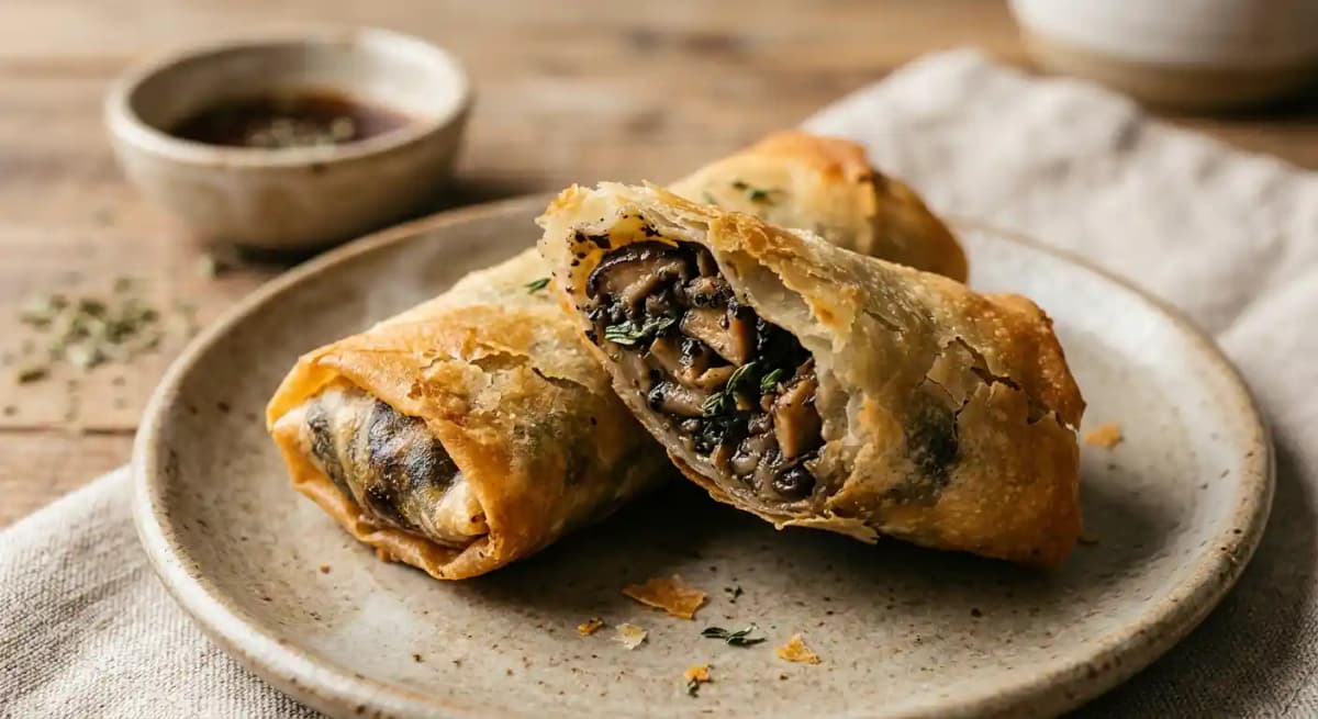 Wild Mushroom and Black Truffle Spring Rolls