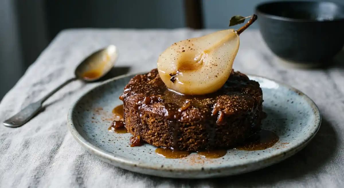 Asian Pear Sticky Toffee Pudding