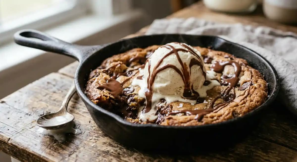 Baked Chocolate Chip Cookie Skillet