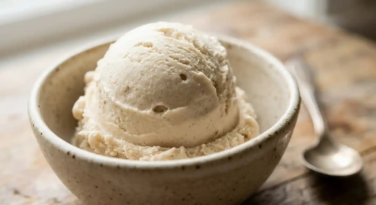 Scoop of Vegan Vanilla Ice Cream