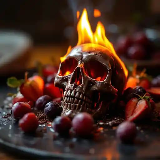 La Petite Mort au Chocolate en Flambé