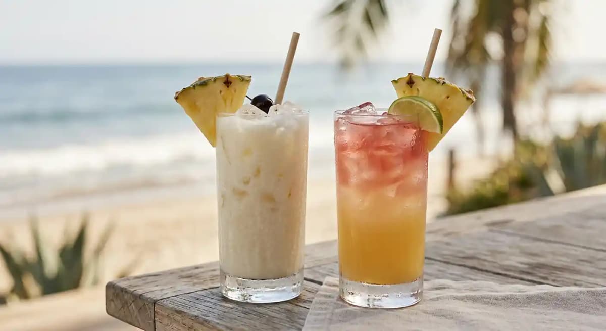 Malibu Cocktail: Pina Colada & Pineapple Bay Breeze