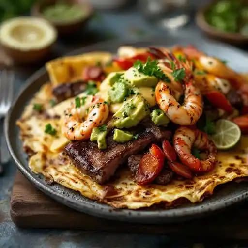 MOLCAJETE DE ARRACHERA Y CAMARON