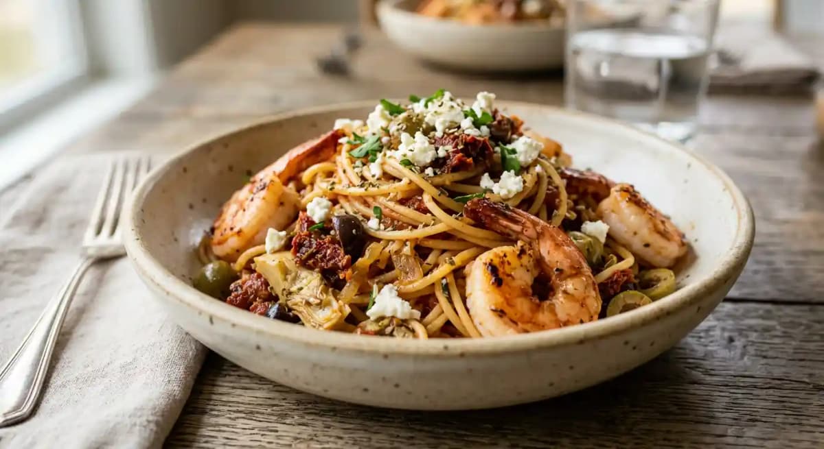 Sicilian Shrimp Spaghetti