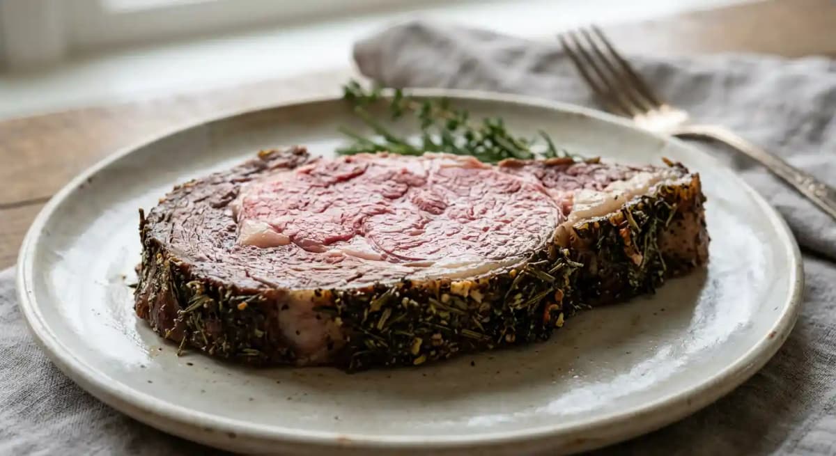 Herb Crusted + Slow Roasted Prime Rib