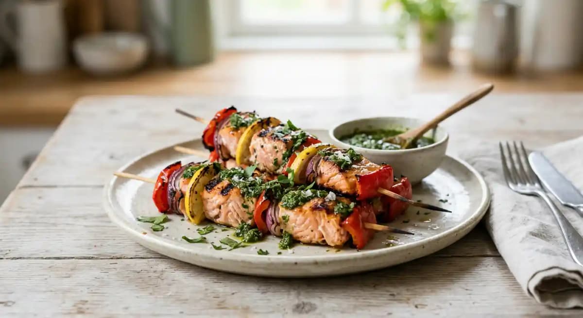 Grilled Salmon Kebabs