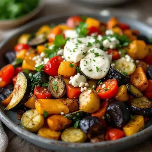 roasted vegetables with boursin cheese