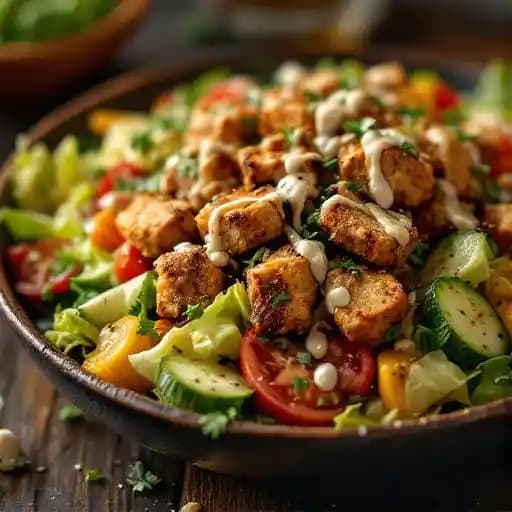 Fatosh salad with Shawarma