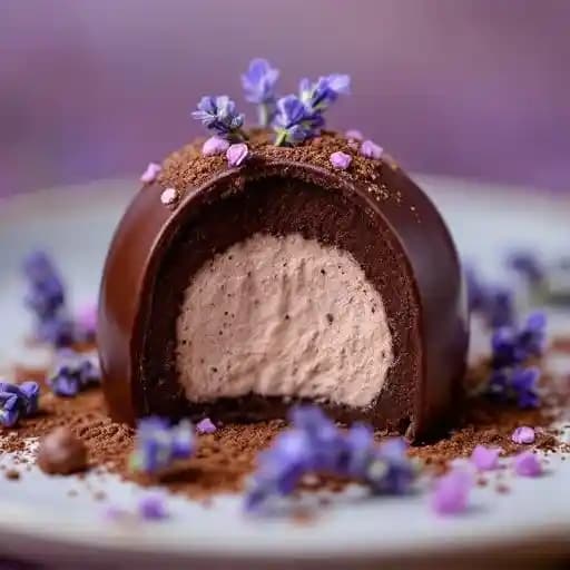 Lavender Chocolate Mousse Bombe