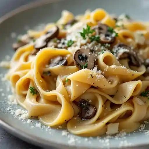 Pappardelle, Mushroom Ragu Bianco. Fresh Thyme, Shallots, Pecorino
