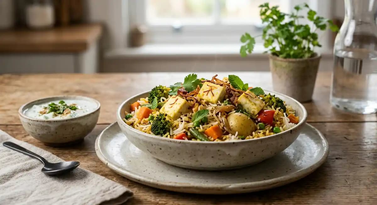 Vegetable & Paneer (or Tofu) Biryani