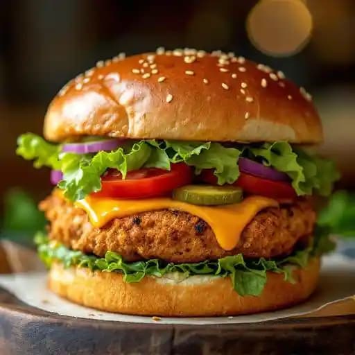 TEMPURA AVOCADO CHICKEN BURGER