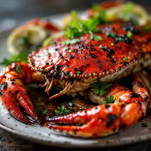 Coal-Roasted King Crab