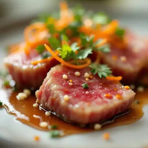 beef tataki, truffle ponzu