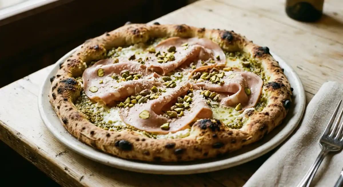 Pistachio Mortadella Pizze