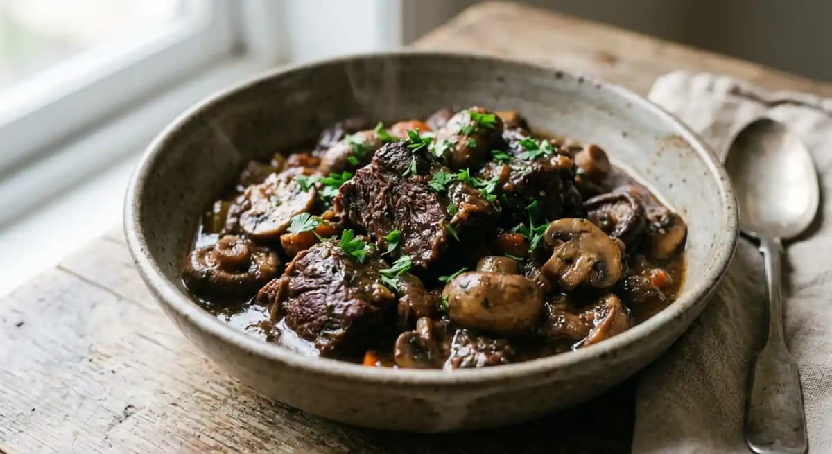 Braised Beef & Mushrooms