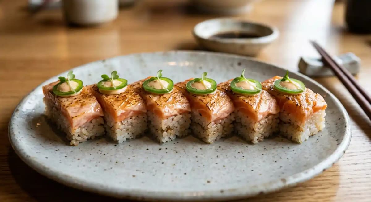 Aburi Oshi Sushi Salmon 6p
