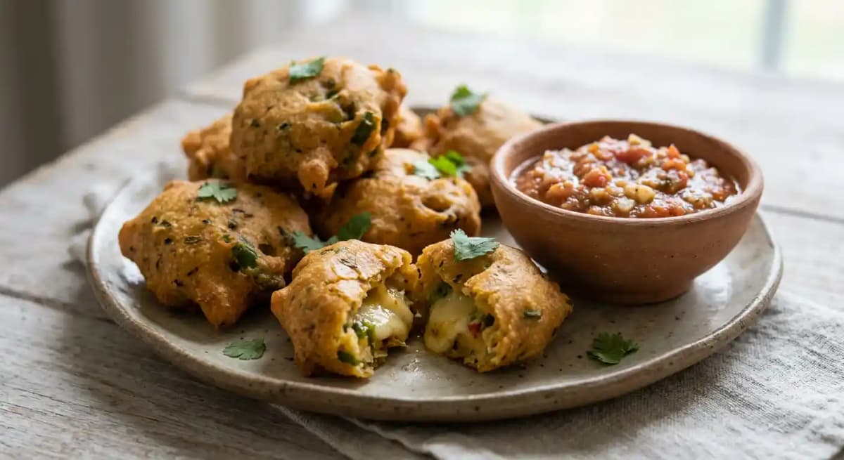 Chilli Cheese Pakode, Tamatar Chutney