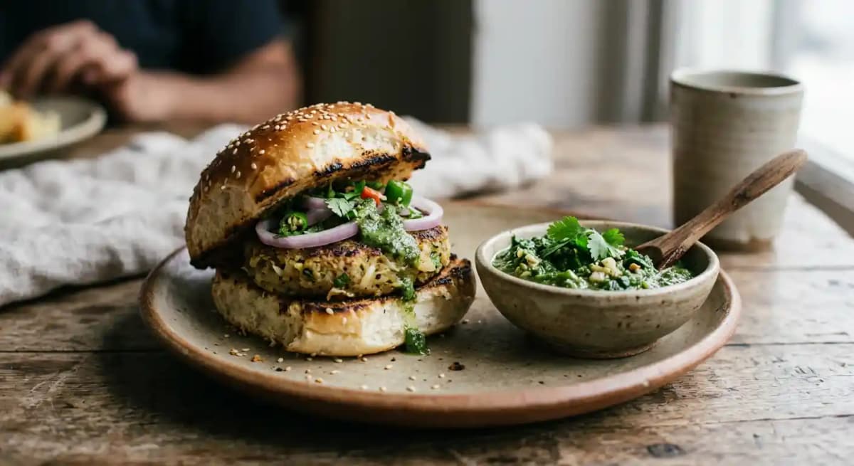 Mooli Bun Kebab, Lasooni Methi Chutney