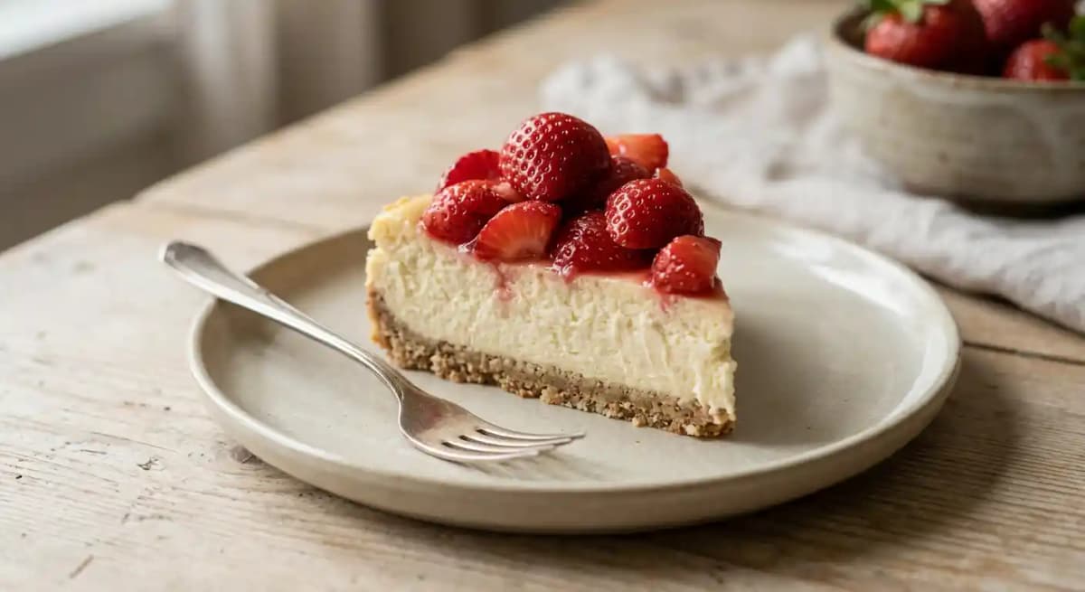 Low-Licious Cheesecake with Strawberries**