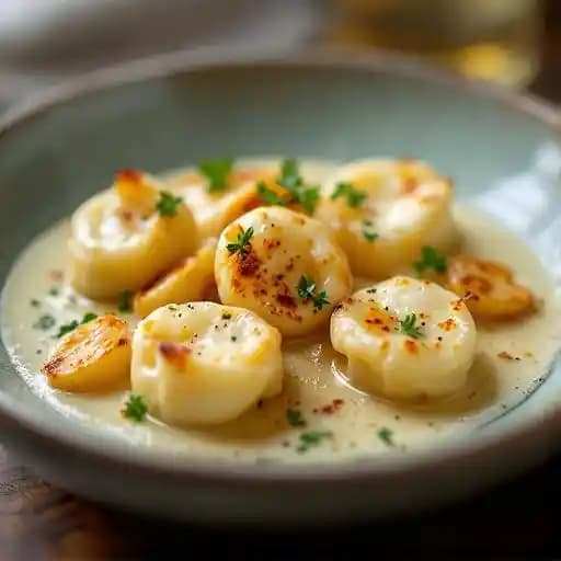 Smoked Ricotta Gnudi, Caciocavallo Fonduta, White Truffle