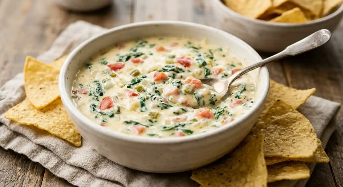 White Queso Spinach Dip