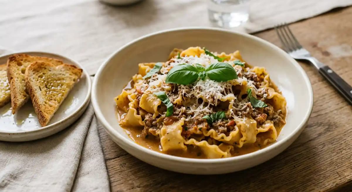Mafaldine a la Bolognese