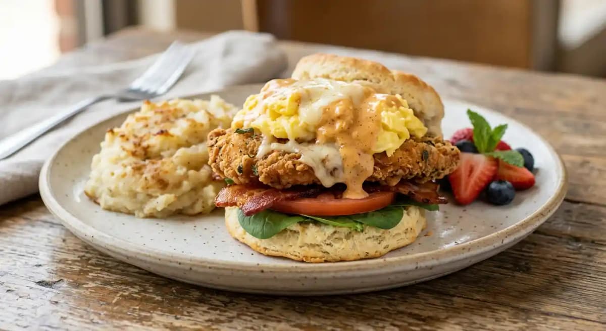 ANDY’S SAGE FRIED CHICKEN BENEDICT